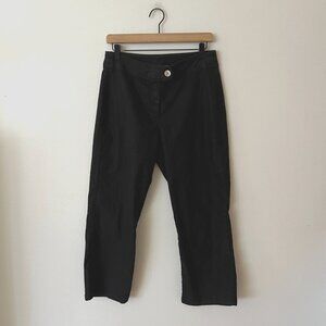 Cut Loose Black Linen Blend Straight Leg Ankle Pants Women's Size Medium